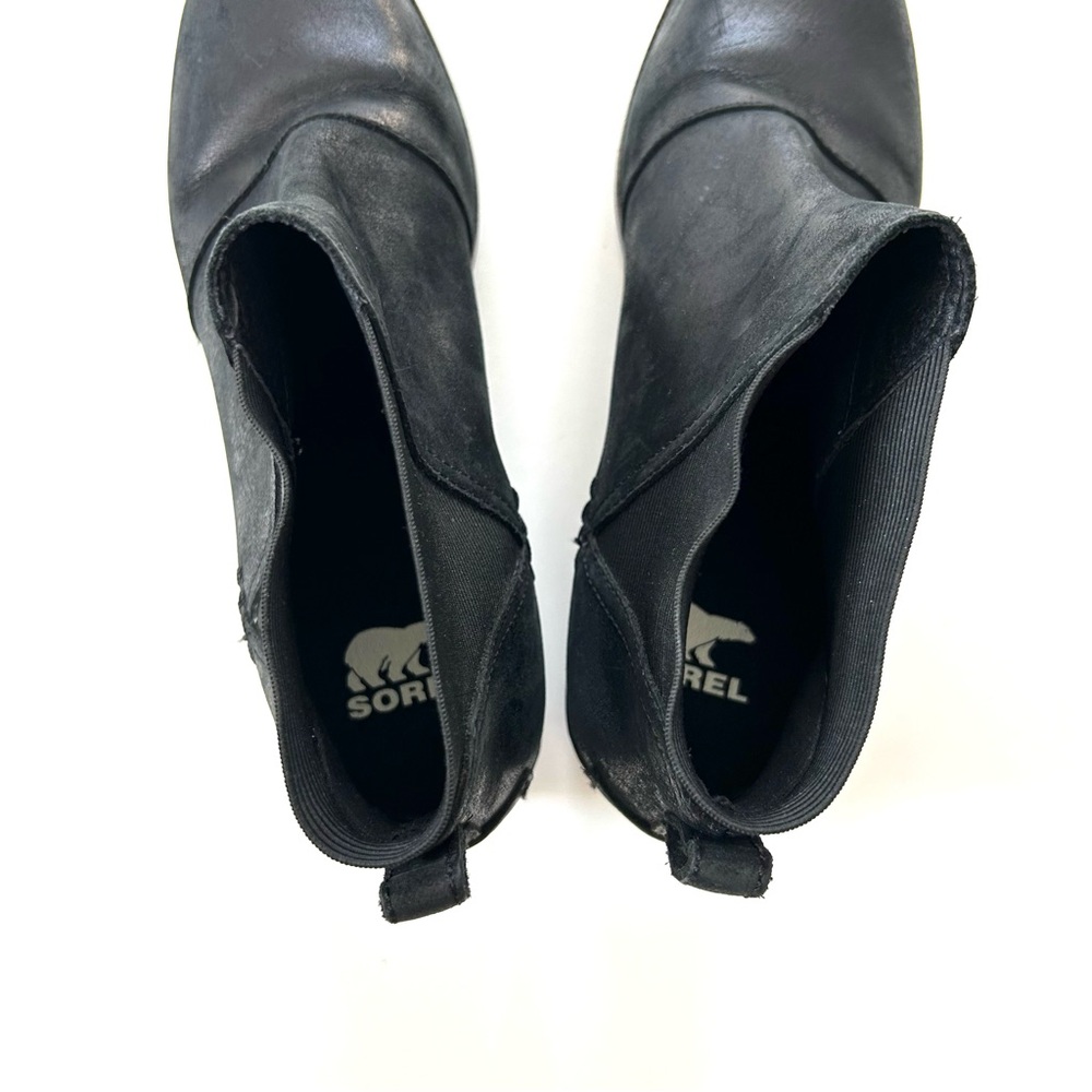 Sorel Black Genuine Leather Cate Chelsea Heeled Boots - Picture 6 of 8